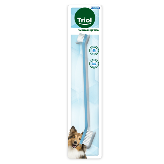 Triol Hygiene зубная щётка двусторонняя для крупных собак, 210 мм