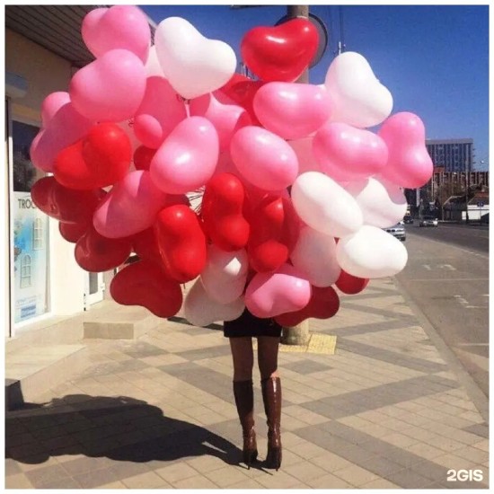 Гелиевые шары сердце 51шт