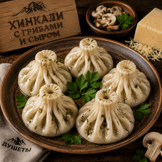 Хинкали с сыром и зеленью