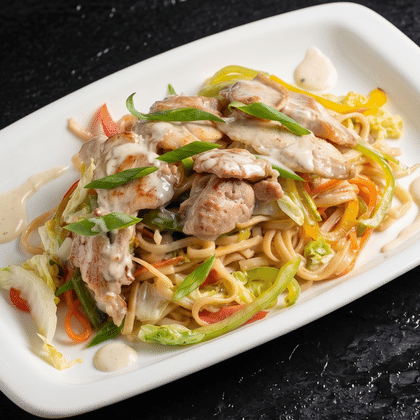 Яки удон лапша с курицей