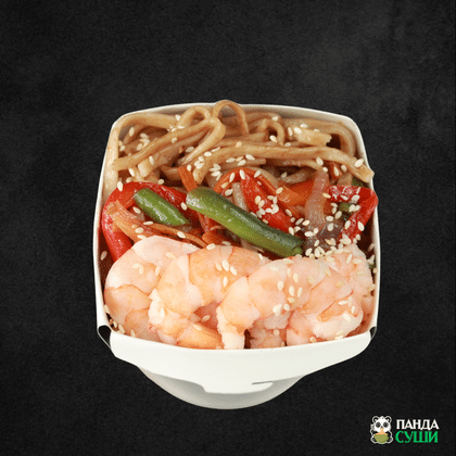 Пшеничная лапша ВОК с креветками