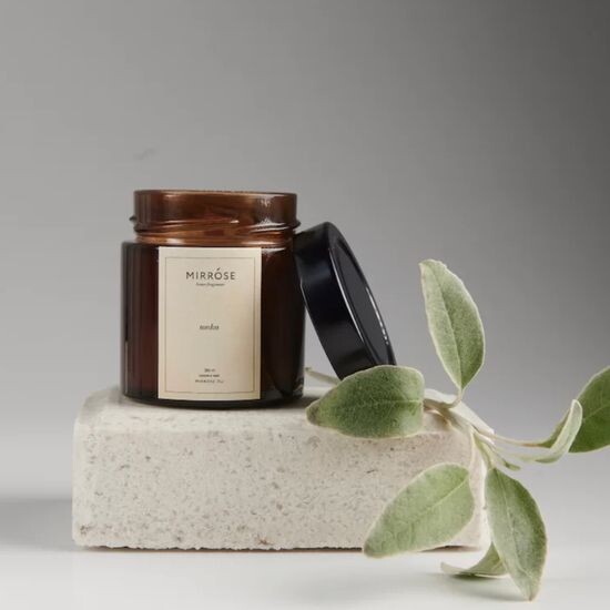 Ароматическая свеча из кокосового воска в стекле (100ml) Peony and rose (Пион и роза)