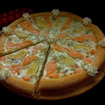 Пицца «Лосось броколи»