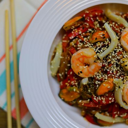 Удон с креветкой