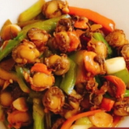 130. Морской гребешок с овощами