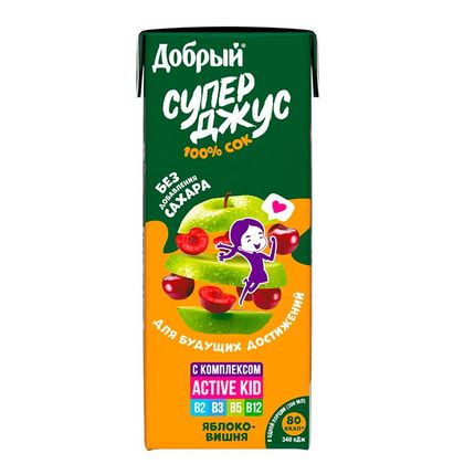 Сок Добрый Active kid яблоко/вишня