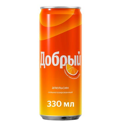 Газированный напиток апельсин сильногазированный ж/б