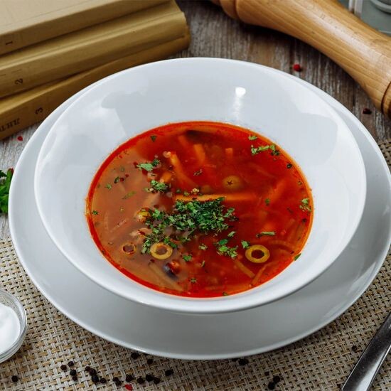 Солянка мясная да с куриными потрошками