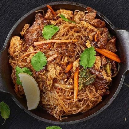 Лапша хрустальная с овощами