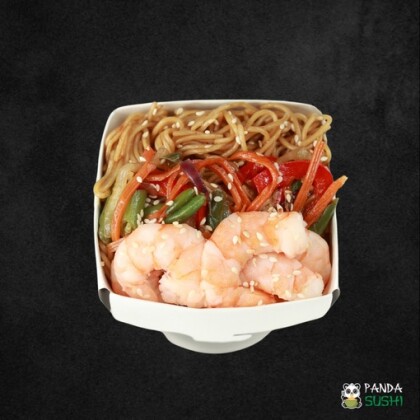 Яичная лапша ВОК с креветкой