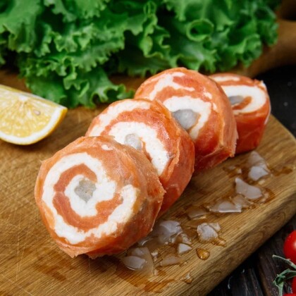 Рулеты для запекания из Форели с сыром и фисташками