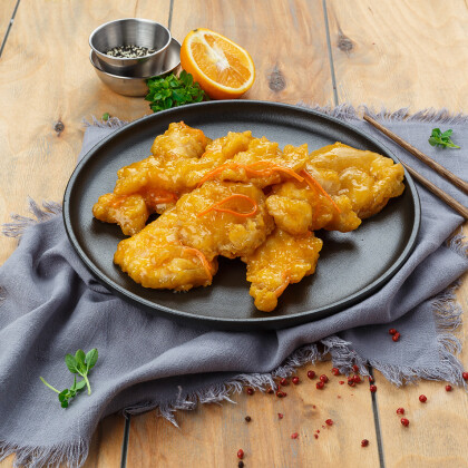 Хрустящая курица в апельсиновом соусе