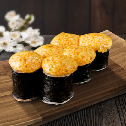Мини роллы с сырным соусом (Морепродукты на выбор)