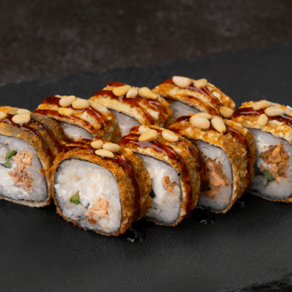 Темпура с жареным лососем