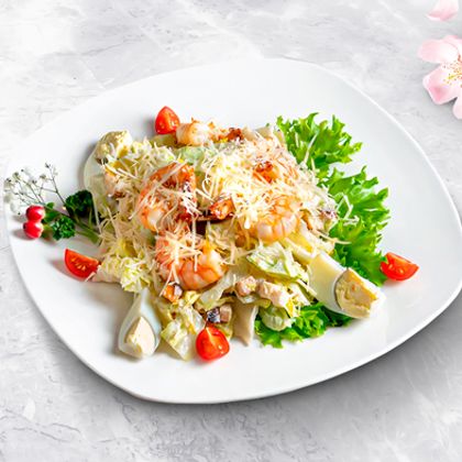 Салат «Цезарь с креветками»