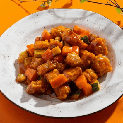 Мясо кубиками в кисло-сладком соусе