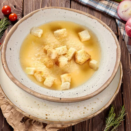 Французский сырный суп с крутонами