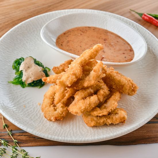 Кальмар с острым соусом