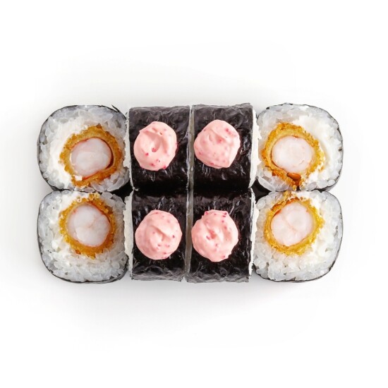 Ролл с жареной креветкой и соусом Яки