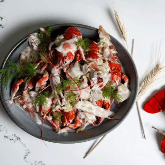 Раки с хреном, солеными огурцами и сметаной 20-40гр 1кг