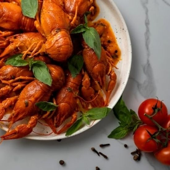 Раки с копченостями и томатом 20-40гр 1кг.