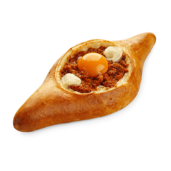 Хачапури по-аджарски болоньезе