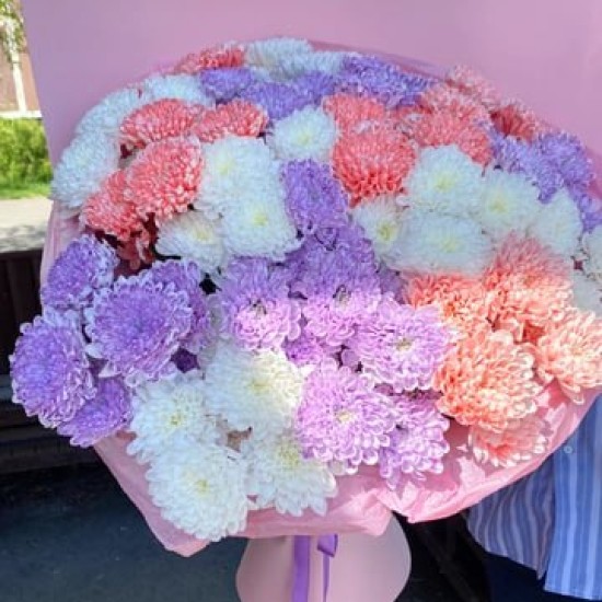 Дофаминовый Букет тренд 2026 сборный гигант🌸 из хризантем Микс