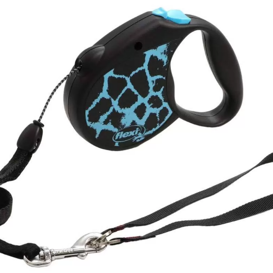 Flexi Safari Giraffe поводок-рулетка для собак до 12 кг, трос 5 м, размер 1 (S), синий