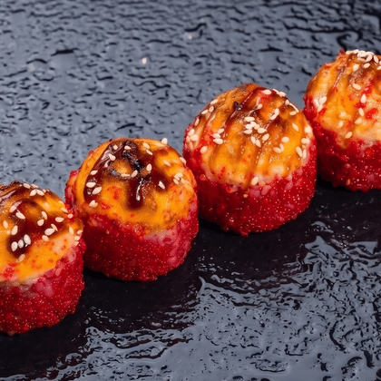 Запеченный ролл с курицей терияки (4 шт.)