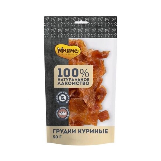 Мнямс На каждый день лакомство для собак, грудки куриные, 50 г