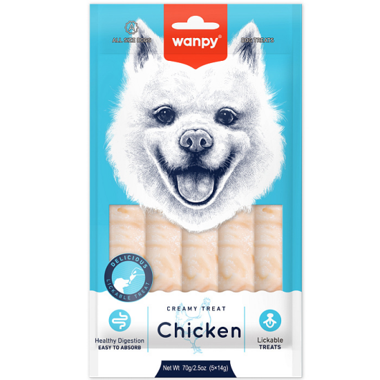 Wanpy Dog крем-лакомство для собак «Нежное пюре» из курицы, 70 г