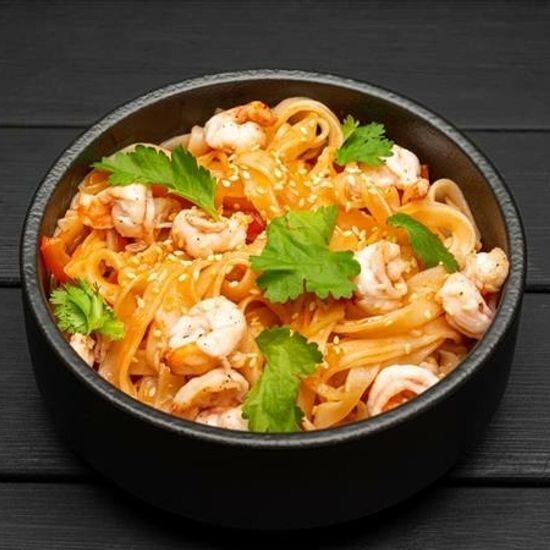 Рисовая лапша с креветками