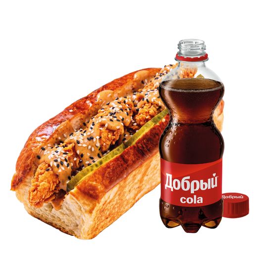 Комбо 4 (Хот-дог Криспи Чикен / Кола 330мл)