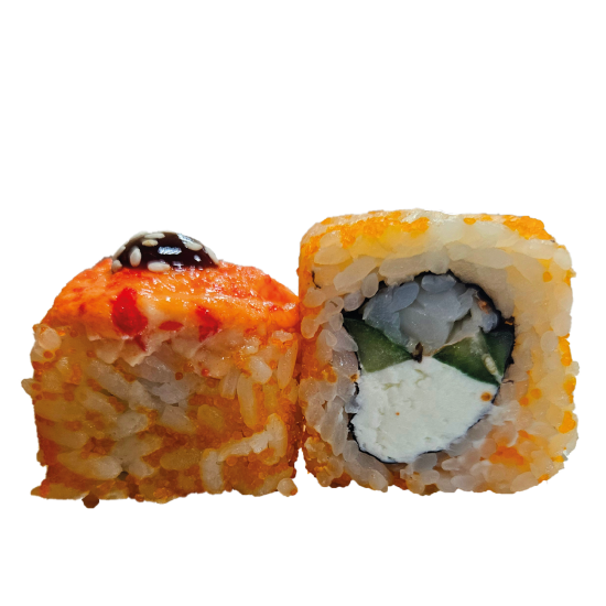 Калифорния с креветками запечённая