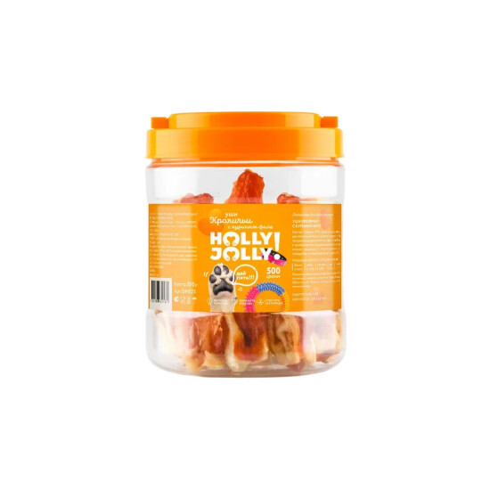 Holly Jolly лакомство для собак, уши кроличьи с куриным филе, 500 г за 1 кг (2181)