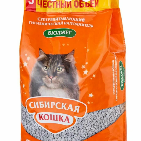 Сибирская Кошка Бюджет наполнитель впитывающий, 5 л