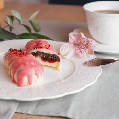 Глазированная картошка с брусникой