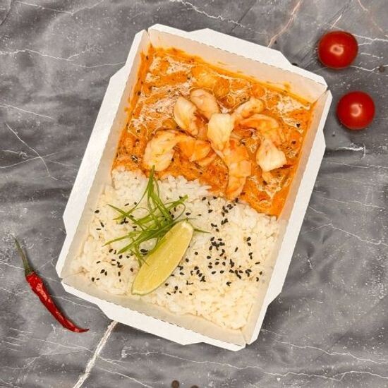 Рис карри жёлтый с креветкой