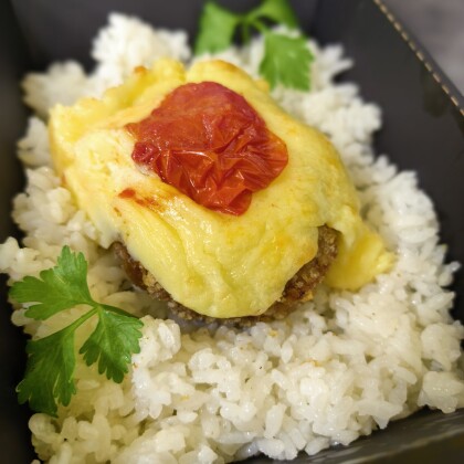 Котлета из говядины под моцареллой с рисом