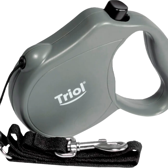 Triol Fresh поводок-рулетка для собак до 20 кг, трос 8 м, размер M, тёмно-серый