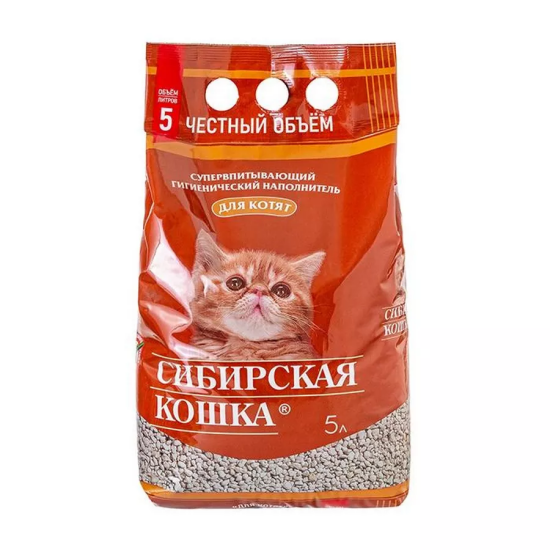 Сибирская Кошка наполнитель впитывающий для котят, 5 л