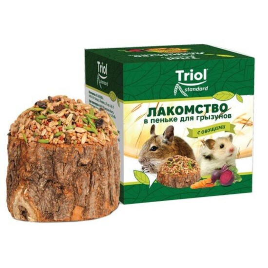 Triol Standard лакомство для грызунов, пенёк с овощами, 70 г