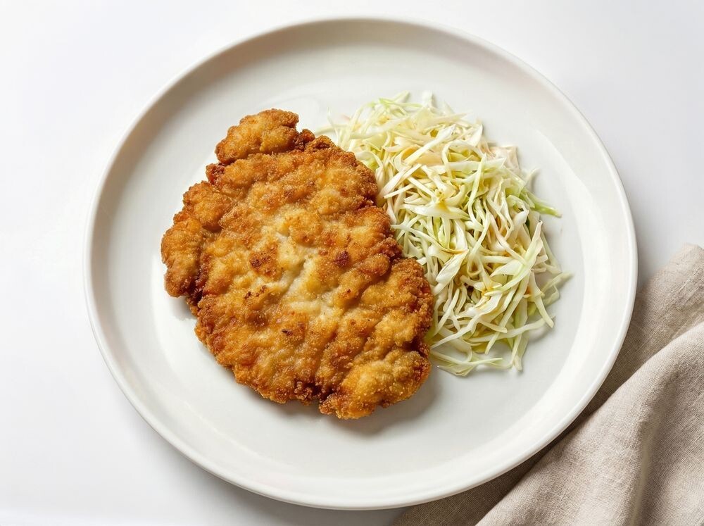Шницель из свинины с овощами
