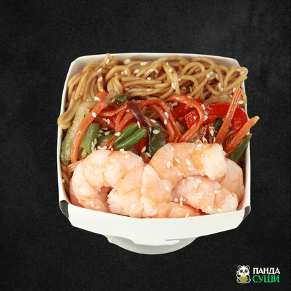 Яичная лапша ВОК с креветкой