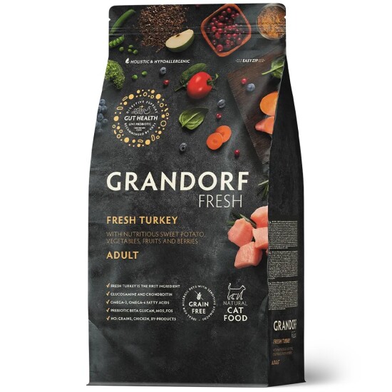 GRANDORF Fresh Cat Adult Turkey & Sweet Potato сухой корм для взрослых кошек, индейка с бататом