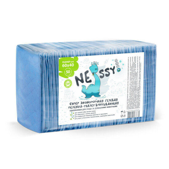 NESSY пелёнка одноразовая гелевая, 60×40 см, 320 мл за 1 шт