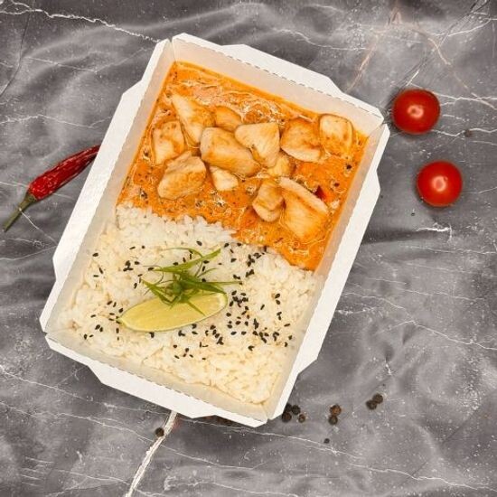 Рис карри жёлтый с курицей