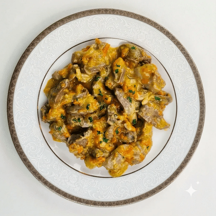 Печень с овощами