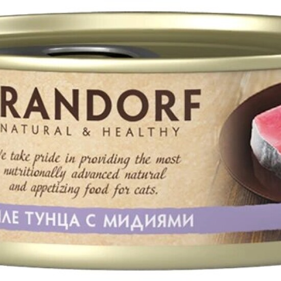 GRANDORF консервы для кошек, филе тунца с мидиями, 70 г