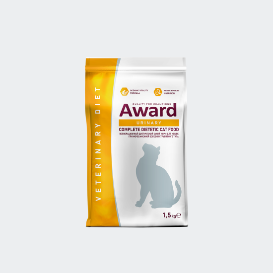AWARD Veterinary Diet Urinary диетический сухой корм для взрослых кошек при мочекаменной болезни струвитного типа